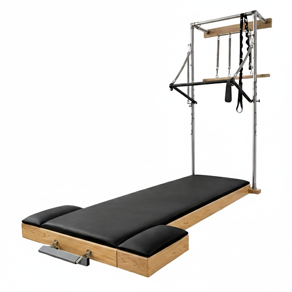 Unité Murale Pilates à Coulissement en Bois d’Érable – Usage Maison & Studio | Harmonia